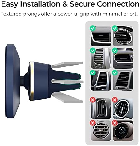 i Ottie Velox Universal Magnetic Air Vent Phone Mount – Enhanced Mag Safe Compatibility for i Phone 12-16 & Android Devices with Included Adapter – Secure Silicone Grip for Hands-Free Navigation and Easy Access