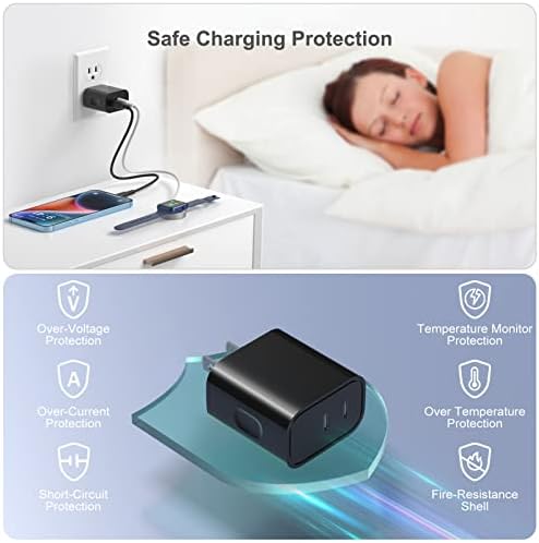 20 W Dual USB-C Fast Charger Block – Compact 2-Port Power Adapter for i Phone 16 Series, i Pad & Samsung Galaxy – Travel-Friendly Wall Charger with Enhanced Safety Features for Rapid Device Charging