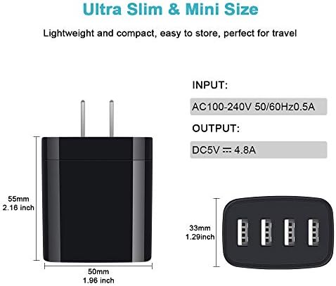 Dual USB Wall Charger 2-Pack – Rapid Charge Block for i Phone, Samsung Galaxy & Google Pixel – Universal Compatibility Power Adapter for Home, Office, and Travel – Fast Charging Technology with Compact Design – Reliable Multi Plug Outlet Solution for All Your Devices