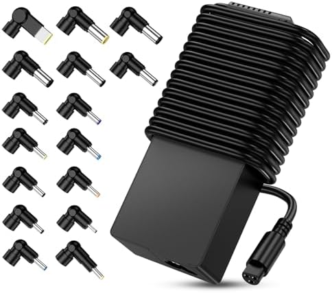 Universal 90 W Laptop Charger with 16 Tips – Versatile AC Adapter for Dell, HP, Acer, Asus, Lenovo, and More – Fast, Safe Power Supply for Notebooks and Ultrabooks – Worldwide Compatibility with 100-240 V Input for Reliable Charging – Ideal Replacement for Diverse Models Including HP Envy, Dell Inspiron, Toshiba Satellite, and Acer Aspire – 30-Day Refund Guarantee and 24/7 Support for Hassle-Free Use – Perfect Solution for Efficient and Dependable Laptop Power Needs