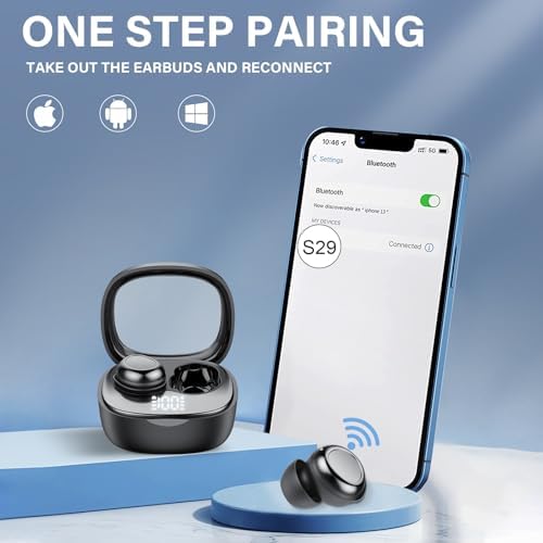 Revolutionary True Wireless Sleep Earbuds 2025 – Ultimate Comfort for Side Sleepers, Bluetooth 5.4 Connectivity, 53-Hour Playtime with Immersive 3 D Bass, Advanced Noise Cancellation, IP7 Waterproof Design for All-Night Relaxation, Quick USB-C Charging with LED Battery Indicator for Effortless Use