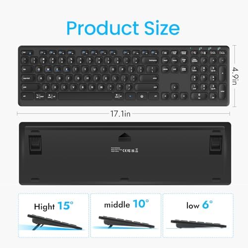 Elevate Your Typing Experience with the K9300 Wireless Bluetooth Keyboard – Multi-Device Switching, Silent Scissor-Switch Keys, Ergonomic Design for Ultimate Comfort and Compatibility with Mac, Windows, Laptops, and i Pads – Sleek Black Finish for Modern Workspaces