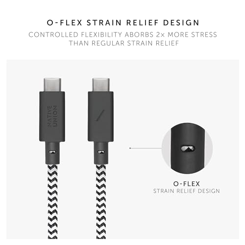 Native Union Anchor Cable 240 W: 10 ft Eco-Friendly Reinforced Braided USB-C to USB-C Power Delivery 3.1 Charging Cable with Weighted Knot for i Phone 16, Mac Book Pro 14″/16″ M2 – Ultra-Fast, Durable, Tangle-Free Charging Solution