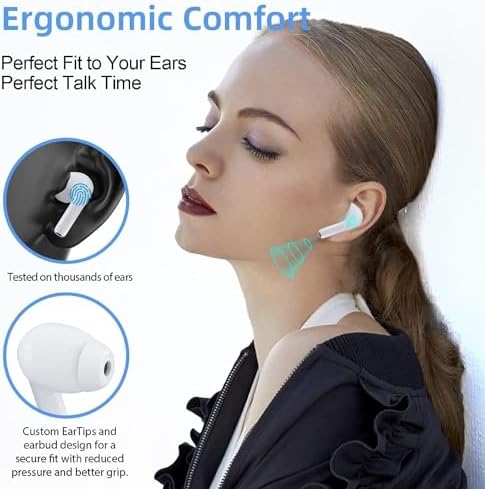 Unleash Exceptional Sound Quality with Advanced True Wireless Earbuds – Engineered with Bluetooth 5.3 for Flawless Connectivity, IPX7 Waterproof Protection for Active Lifestyles, Cutting-Edge Noise Cancellation for Crystal Clear Calls, and an Unmatched 40-Hour Battery Life – Ideal for Audiophiles and Fitness Enthusiasts Seeking Ultimate Listening Freedom – Effortless Auto Pairing Compatible with i Phone and Other Devices