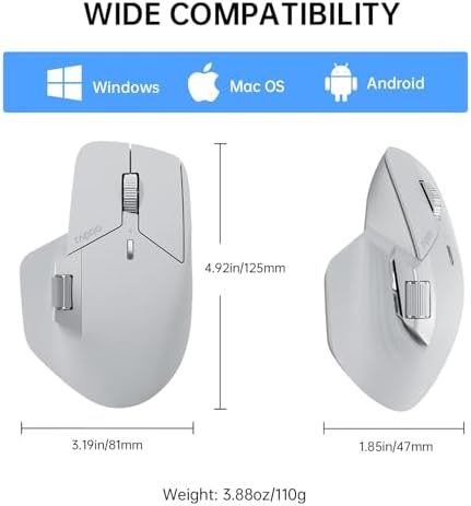 Revolutionize Your Workflow with Rapoo MT760 Multi-Device Wireless Mouse – Effortlessly Connect Up to 4 Devices with Bluetooth 5.0 & 2.4 G, 11 Customizable Buttons, 4 K DPI Precision, and 90 Days of Uninterrupted Battery Life – Perfect for Professionals and Tech Enthusiasts in Sleek Matte Black