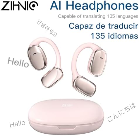 ZIHNIC AI Translation Earbuds – Cutting-Edge Wireless Headphones with Real-Time Language Translation for Effortless Global Communication, 138 Languages Supported, Triple Smart Mode Functionality, and IPX5 Waterproof Rating – Perfect for Adventurous Travelers and Dynamic Professionals in Elegant Purple Design