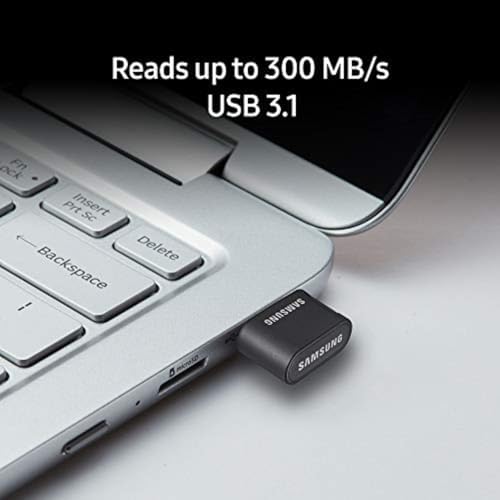 Samsung FIT Plus 512 GB USB 3.2 Flash Drive – Ultra-Fast Portable Storage with Read Speeds Up to 400 MB/s, Compact Design, Durable Memory Stick Compatible with USB 2.0 for Easy File Transfer and Backup