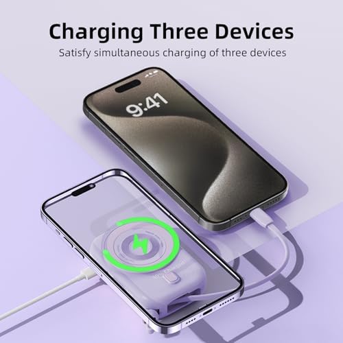 Magnetic Power Bank 10000 m Ah for i Phone – Fast Charging Wireless Charger with LED Display & Type-C Cable – 22.5 W PD Compatible Battery Pack for i Phone 16/15/14/13/12 Series – Sleek, Portable Design for Effortless On-the-Go Charging