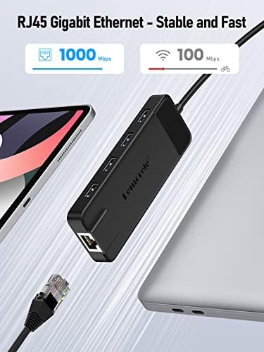 Lemorele 10-in-1 USB C Hub Adapter for Mac Book Pro & Air – Ultimate Multiport Solution with 4 K HDMI, Gigabit Ethernet, 100 W Power Delivery & Fast USB 3.0 Transfer – Perfect for Windows, i Pad & More – Unmatched Connectivity & Speed for Professionals