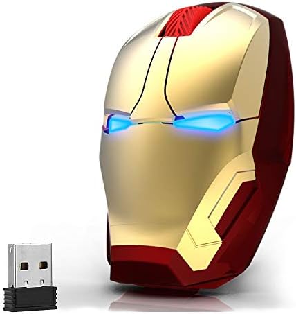 Transform Your Workspace with the Mikayoo Ergonomic Wireless Mouse – Stylish Iron Man Design for Ultimate Comfort and Performance, 2.4 GHz Connectivity with USB Nano Receiver, 50 ft Wireless Range for Laptops, PCs, and Mac Books – Perfect for Gaming and Productivity
