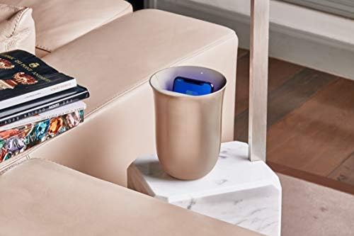 Lexon OBLIO QI Wireless Charger & UV Sanitizer Station – Fast 10 W Charging & Germ-Free Protection in Stylish Dark Blue Design for Enhanced Device Care and Efficient Power Management