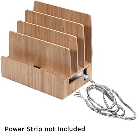 Eco-Friendly Bamboo Multi-Device Charging Station with 6-USB Hub – Universal Organizer for Smartphones, Tablets, and Laptops – Fast Charging Power Supply for a Clutter-Free Workspace