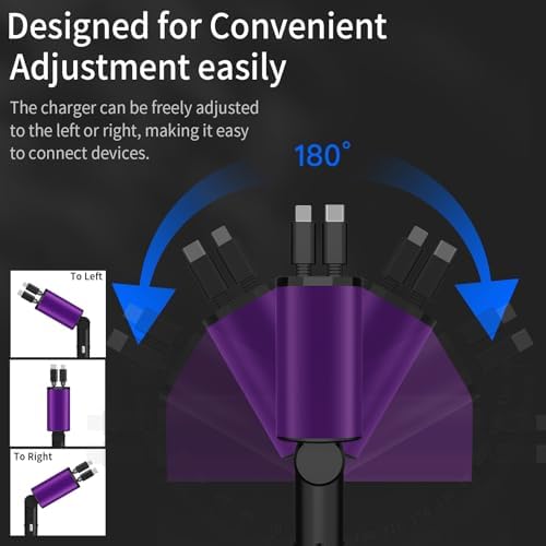 Ultimate 4-in-1 Retractable Car Charger for Galaxy & Pixel Devices – 60 W Fast Charging with Dual USB Ports and Tangle-Free Cable Design for Enhanced Convenience and Performance