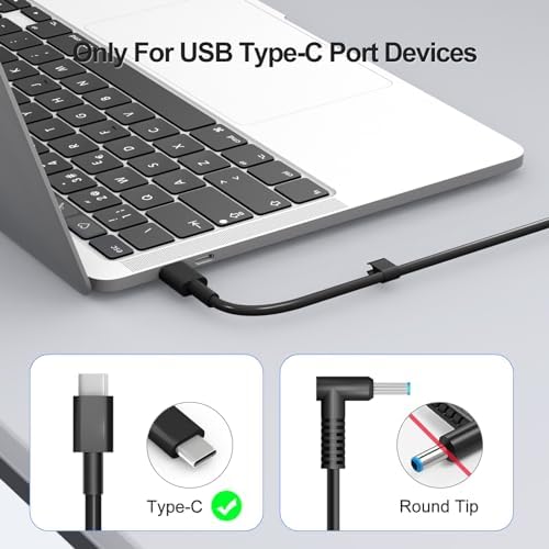 Ultra-Compact 65 W USB-C Laptop Charger for DELL Latitude & Inspiron – Fast Charging for Models 5420, 5520, 7420, 7430, XPS 13, and Chromebook 3100 – Enhanced Portability & Safety Features for On-the-Go Professionals