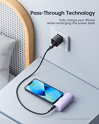 Compact Kuulaa 4500 m Ah Portable Phone Charger with Integrated USB-C Plug – Ultimate Travel Power Bank for i Phone 15/16, Samsung S22/S23 & Android Devices – Fast Charging, Lightweight Design for On-the-Go Convenience