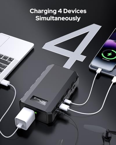 Apowking 65 W Portable Power Bank with AC Outlet – 24000 m Ah Emergency Battery Pack for Fast Charging Laptops and Devices – Lightweight Power Station for Camping, Travel, and Home Backup – Reliable and Versatile Charging Solution for All Your Needs