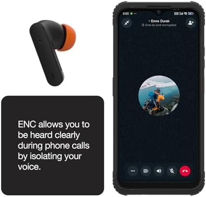 AGM Buds 3: Cutting-Edge True Wireless Bluetooth Earbuds with Advanced Noise Cancellation, 20-Hour Extended Battery Life, and Superior Call Clarity – Stylish Black & Orange Design for Unmatched Audio Experience and Seamless Connectivity