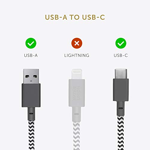 Native Union Belt Cable XL 10 ft USB-C to USB-A – Ultra-Durable Charging Solution with Leather Organizer for i Phone 16, Samsung Galaxy Z Fold 6, Pixel 9 Pro & More – Maximize Speed & Style with Tangle-Free Design