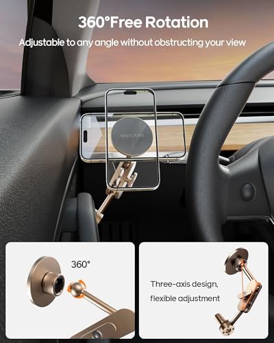 Mag-Safe Magnetic Phone Mount for Tesla Model Y & Model 3 – Effortless Door-Install Car Holder for i Phone 12/13/14/15/16 – Ultimate Driving Safety & Seamless Accessory Integration for Enhanced Navigation Experience