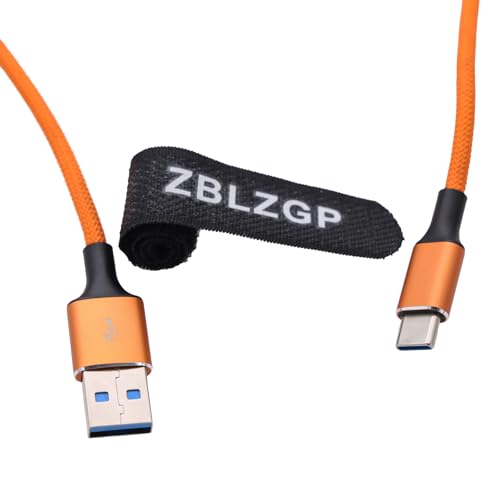 Nylon Braided USB C to USB A Cable for Fast Charging & High-Speed Data Transfer – Perfectly Compatible with Fujifilm X-T4, Blackmagic PCC 4 K, Atomos Ninja V, and DJI Drones – Durable, Tangle-Free Design for Professionals & Creatives