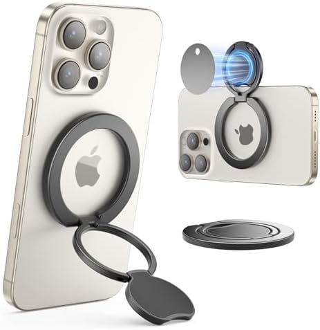Premium Dual-Side Magnetic Ring Holder for Mag Safe – Enhanced Grip & Kickstand for i Phone 12-16 Pro Max Series – Removable, Hands-Free Phone Accessory with Superior Compatibility for Gym and Daily Use