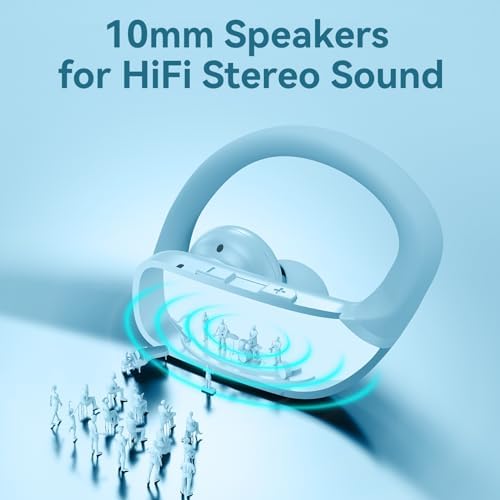 Elevate Your Sound Experience with Bmani Wireless Earbuds: 48-Hour Playtime Bluetooth Headphones with LED Battery Indicator, Secure Over-Ear Design, Built-in Mic for Hands-Free Calls, Ideal Sport Earphones for Active Lifestyles