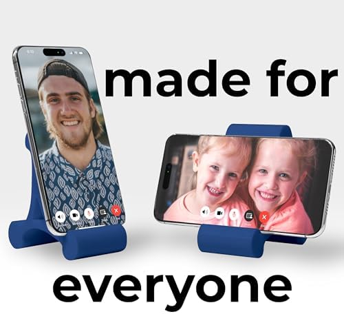 Skalene Phone Stand – 100% Silicone Rubber, Adjustable Phone Holder, Prop, Rest – Desk, Office, Home, Kitchen Accessory (Stealth Black) – Enhanced Compatibility and Speed