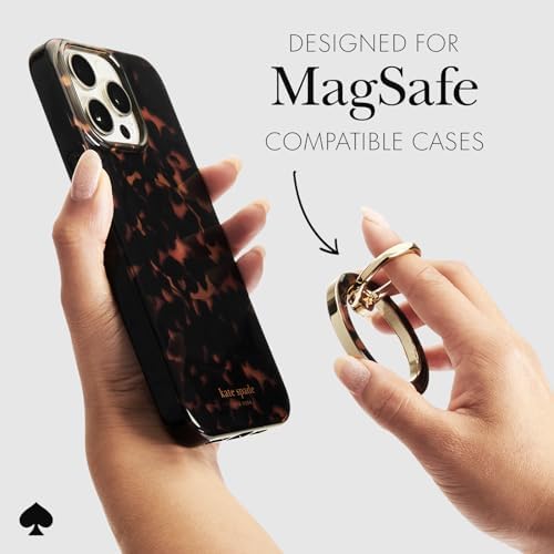 Transform Your Mobile Experience with the kate spade new york Tortoiseshell Magnetic Phone Ring Grip & Stand – Stylish, Removable & Mag Safe Compatible for Ultimate Convenience and Secure Handling