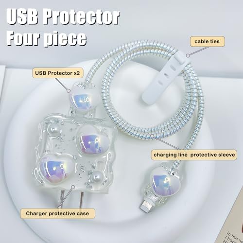 Bling Pink Butterfly Wave Cable Protector for i Phone Charger – Stylish USB Cover and Cord Saver for Lightning Cables, Durable Protection Against Damage, Lightweight and Easy to Clean Charging Accessory