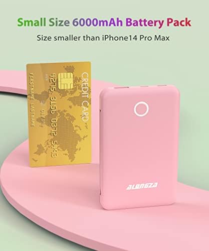 Compact 6000 m Ah Portable Power Bank with Built-in Cable – Lightweight Fast Charging External Battery for i Phone and Android – Ultimate Travel Companion for On-the-Go Charging Efficiency