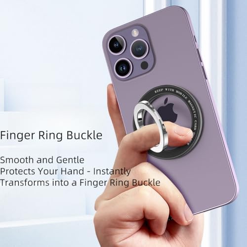 Magnetic Phone Ring Holder with 360° Rotation & 90° Foldable Kickstand – Strong Magnetic Suction, No-Residue Feature, Perfect for i Phone 16 Pro Max, 15, 14, 13, 12 & Mag Safe Accessories (White) – Elevate Your Mobile Functionality and Convenience