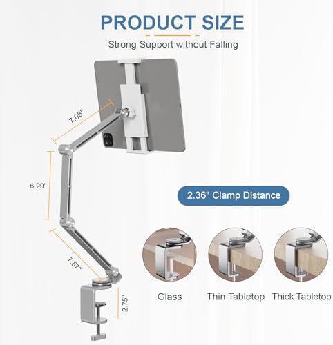 Adjustable 360° Rotating Tablet Stand Holder – Versatile Desk and Bed Mount for Enhanced Viewing Comfort, Compatible with 4-15.6″ Devices including i Pads and Smartphones – Lightweight, Foldable Design for Easy Portability and Optimal Posture Support