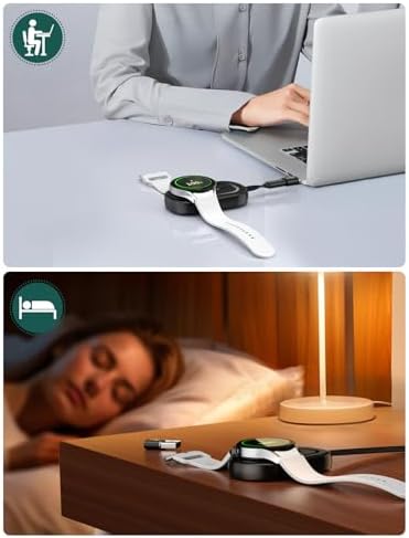 Revolutionary LVFAN Retractable Charger for Samsung Galaxy Watch 7, Ultra 6 – High-Speed USB-C & USB-A Charging Solution with Optimal Compatibility for All Models – Space-Saving Tangle-Free Design for Seamless Power Management and Enhanced Performance