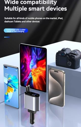 Versatile 4-in-1 Fast Car Charger for i Phone, Galaxy & Pixel – Compact Dual USB Adapter with Enhanced Compatibility for Quick Power-Up on the Go