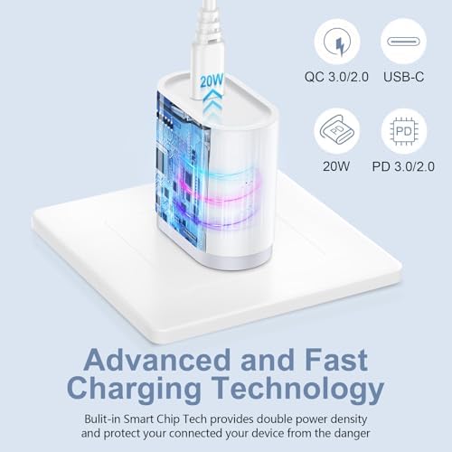20 W USB-C Fast Charging Block: High-Efficiency Power Adapter for Google Pixel 9 Pro, i Phone 16 Pro Max & Samsung Galaxy Devices – Compact Design, Optimal Compatibility, and Advanced Safety Features for On-the-Go Charging Solutions
