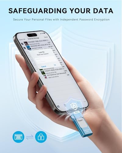 Revolutionize Your Data Storage with the 128 GB Apple MFi Certified Flash Drive – High-Speed USB Memory Stick for i Phone, i Pad, Android & PC – Effortless File Management & Stylish Blue Design for Photos, Videos & More