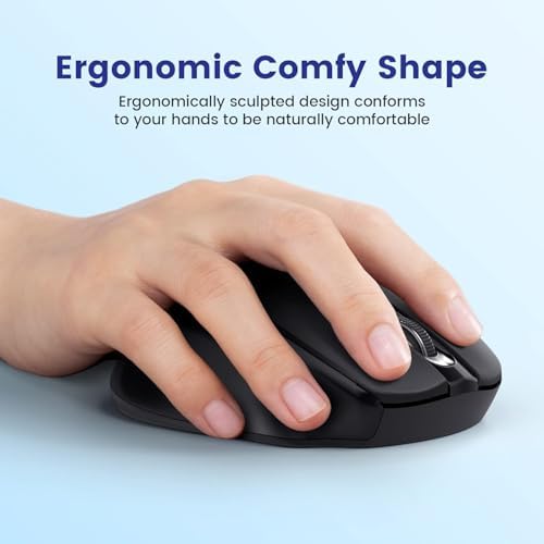 Elevate Your Workflow with the D-09 Wireless Mouse – Ergonomic USB Cordless Design, 5-Level 2400 DPI Precision, 16-Month Battery Life, Perfect for PC, Mac, and Chromebook Users – Convenient 2-Pack for Enhanced Productivity and Ultimate Comfort