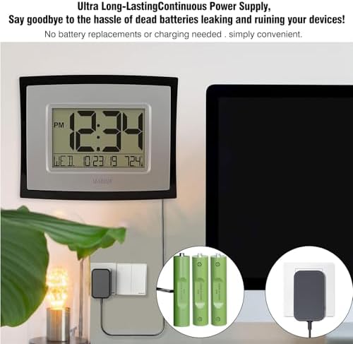 Ultimate AAA Dummy Battery Kit with AC Continuous Power Supply for La Crosse Clocks & 4.5 V Devices – Effortless Plug-and-Play Power Solution for Motion Sensors & Alarm Clocks – Eco-Friendly, Long-Lasting Power Source for Uninterrupted Device Operation