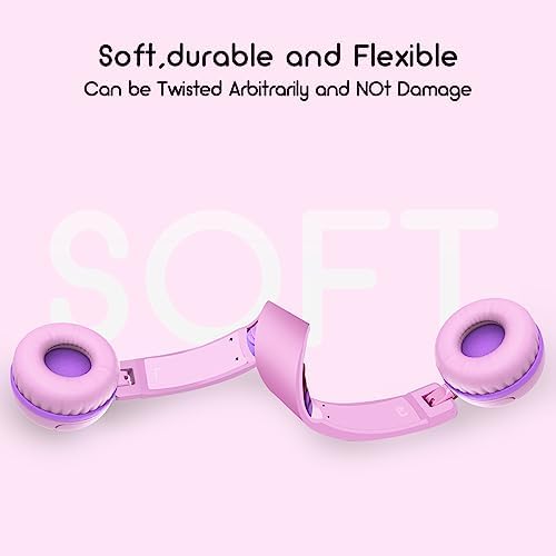 Ultimate Comfort V1 Kids Wired Stereo Headphones – Adjustable, Foldable, and Tangle-Free On-Ear Design in Vibrant Pink – Perfect for School, Travel, and Leisure with i Pads, Tablets, and Phones – Engaging Sound Experience Designed for Young Listeners – Ideal for Boys and Girls
