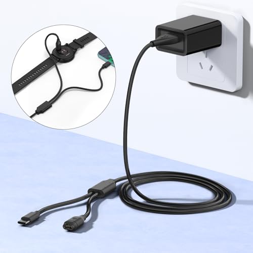Ultimate 2 in 1 Garmin Smartwatch Charging Dock with USB Wall Plug – Efficient Power Hub for Fenix, Venu, Vivoactive, Instinct, Forerunner Series – 3.3 ft Cable for Enhanced Accessibility and Rapid Charging – Durable Accessory for Active Lifestyles and Fitness Enthusiasts