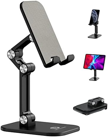 Transform Your Workspace with the OCYCLONE Adjustable Phone Stand & Cable Organizer Set – Versatile Foldable Holder for 4.7″ to 13″ Devices, Personalized Viewing Heights, and Effortless Portability for Home and Office Efficiency