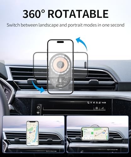 Revolutionize Your Audi Q3 (2019-2025) Journey with the Ultimate Wireless Charging Phone Holder – 360° Rotating Auto Mount for Effortless Navigation, Hands-Free Convenience, and Fast Charging, Effortless Installation and Sleek Aesthetic Design