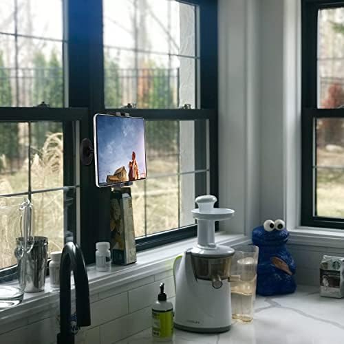 Magnetic Tablet Holder: Versatile Mount for i Pad, i Phone, and Nexus Devices – Strong Magnetic Base for Secure Attachment to Vehicles, Cabinets, and Metal Surfaces – 360-Degree Rotatable Stand for Optimal Viewing Angles – Enhance Productivity and Multitasking Efficiency – Compatible with 4.7″ to 12.9″ Screens – Sleek Design for Any Environment