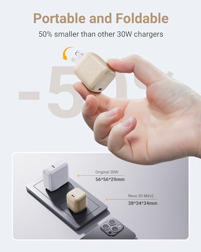 VOLTME 30 W Ga N USB-C Fast Charger – Ultra-Slim, Travel-Friendly Wall Adapter for i Phone 15/14/13/12/11 Pro Max & Galaxy S24/S23/S22/S21 – Compact Power Solution for i Pad Pro & Pixel Devices with Foldable Design for On-the-Go Charging Efficiency