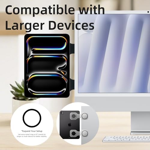R7 Magnetic Laptop Phone Holder, Lightweight Portable and Versatile Stand for MagSafe and Non-MagSafe Devices, Compatible with Apple Watch Charging, Monitor Screen Side Mount for Work, Multi-Tasking – Enhanced Compatibility and Speed