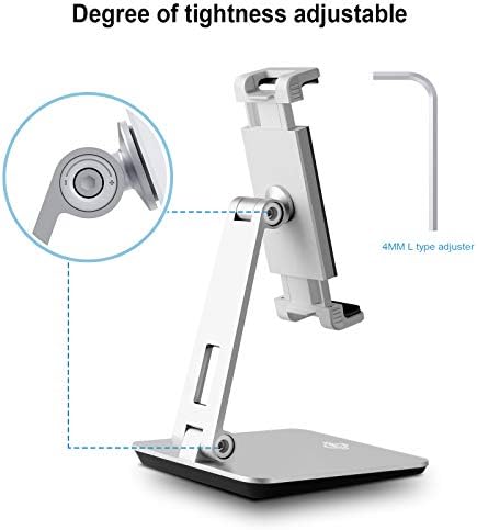 KABCON Adjustable Multi-Angle Aluminum Tablet Stand – Premium Dock for 4”-14” Devices Including i Pad, Samsung Galaxy, and Kindle Fire – Experience Ultimate Comfort with Hands-Free Viewing and Enhanced Productivity