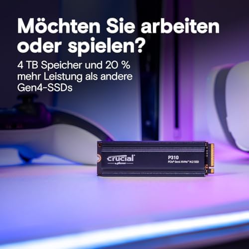 Elevate Your Gaming Experience with Crucial P310 500 GB NVMe M.2 SSD – Blazing Fast 6,600 MB/s Speeds, PCIe Gen4 Performance, and Acronis Backup Included for Ultimate Data Security – Ideal Internal Solid State Drive for Gamers and Creators