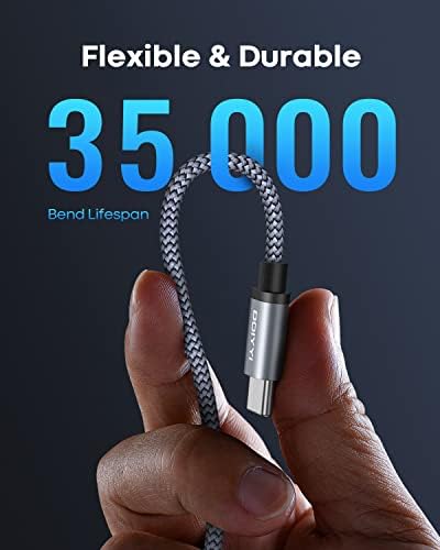 USB Type C Cable 5Pack (3/3/6/6/10FT), Nylon Braided USB C Cable Fast Charger Cord for iPhone 16/15, Samsung Galaxy S24 S23, LG V30 V20 G5 G6, PS5, Google Pixel, Redmi, HTC – Enhanced Compatibility and Speed
