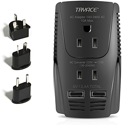 High-Power 2000 W Universal Travel Voltage Converter: Efficiently Step Down 220 V to 110 V for Hair Tools & Electronics with Dual USB Ports – Global Compatibility for EU, UK, AU, and US Sockets