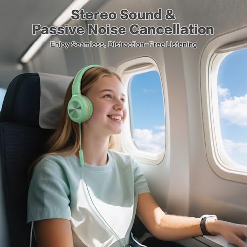 SIMOLIO 2-Pack Foldable Wired Headphones with Volume Limiter – Lightweight & Comfortable 3.5 mm Audio Solution for Kids and Adults – Perfect for Travel, Home, Office, Music, Gaming, and Calls – Exceptional Sound Quality and Durability